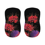 Red Japanese Amaryllis Pattern Print Bar Stool Covers