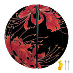 Red Japanese Amaryllis Pattern Print Basketball