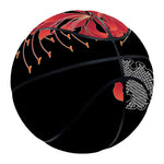 Red Japanese Amaryllis Pattern Print Basketball