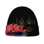 Red Japanese Amaryllis Pattern Print Beanie