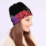 Red Japanese Amaryllis Pattern Print Beanie