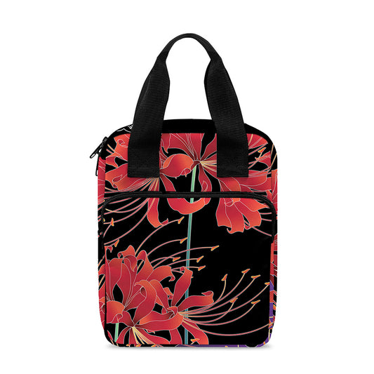 Red Japanese Amaryllis Pattern Print Bible Tote Bag