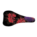 Red Japanese Amaryllis Pattern Print Bicycle Seat Cover