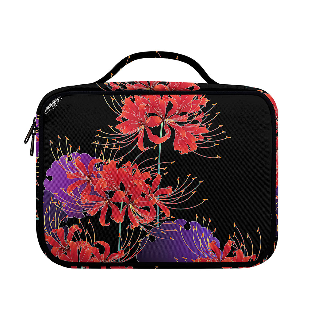Red Japanese Amaryllis Pattern Print Briefcase Bible Bag