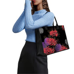 Red Japanese Amaryllis Pattern Print Canvas Tote Bag