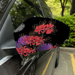 Red Japanese Amaryllis Pattern Print Car Side Mirror Covers