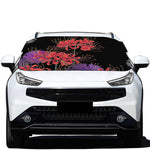 Red Japanese Amaryllis Pattern Print Car Windshield Snow Cover