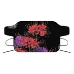 Red Japanese Amaryllis Pattern Print Car Windshield Snow Cover