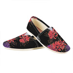 Red Japanese Amaryllis Pattern Print Casual Shoes
