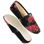 Red Japanese Amaryllis Pattern Print Casual Shoes