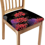 Red Japanese Amaryllis Pattern Print Chair Cushion Cover