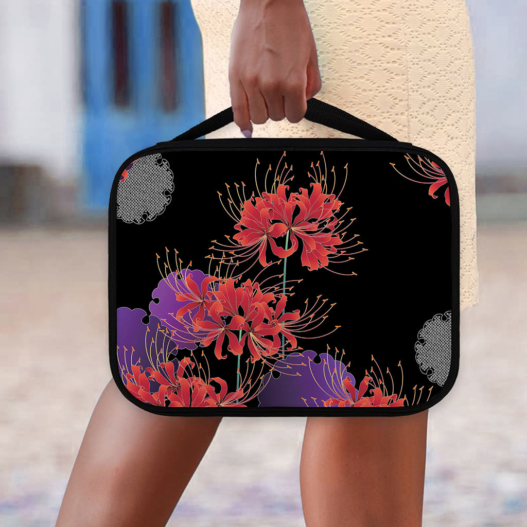 Red Japanese Amaryllis Pattern Print Classic Bible Case