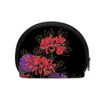 Red Japanese Amaryllis Pattern Print Coin Purse