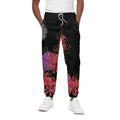 Red Japanese Amaryllis Pattern Print Cotton Sweatpants
