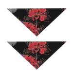 Red Japanese Amaryllis Pattern Print Dog Bandana