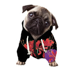 Red Japanese Amaryllis Pattern Print Dog Zip Up Hoodie