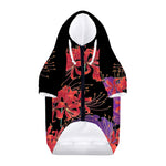 Red Japanese Amaryllis Pattern Print Dog Zip Up Hoodie