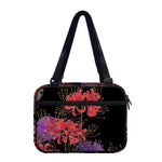 Red Japanese Amaryllis Pattern Print Double Strap Bible Bag