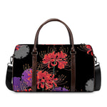 Red Japanese Amaryllis Pattern Print Duffle Bag