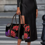 Red Japanese Amaryllis Pattern Print Duffle Bag