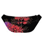 Red Japanese Amaryllis Pattern Print Fanny Pack