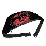 Red Japanese Amaryllis Pattern Print Fanny Pack