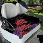 Red Japanese Amaryllis Pattern Print Golf Cart Seat Cover