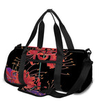 Red Japanese Amaryllis Pattern Print Gym Bag