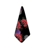 Red Japanese Amaryllis Pattern Print Hand Towel