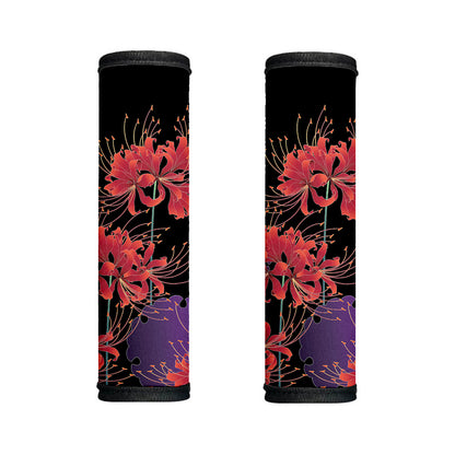 Red Japanese Amaryllis Pattern Print Handle Covers