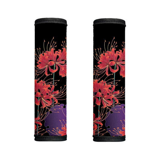 Red Japanese Amaryllis Pattern Print Handle Covers