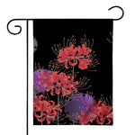 Red Japanese Amaryllis Pattern Print House Flag