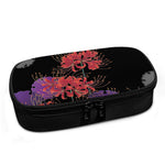 Red Japanese Amaryllis Pattern Print Insulin Cooler Travel Case