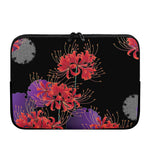 Red Japanese Amaryllis Pattern Print Laptop Sleeve
