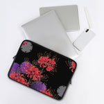 Red Japanese Amaryllis Pattern Print Laptop Sleeve