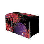 Red Japanese Amaryllis Pattern Print Leather Tissue Box Cover
