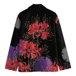 Red Japanese Amaryllis Pattern Print Men's Blazer