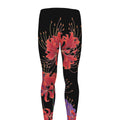 Red Japanese Amaryllis Pattern Print Men's Leggings