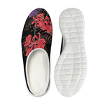 Red Japanese Amaryllis Pattern Print Mesh Casual Shoes