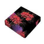 Red Japanese Amaryllis Pattern Print Outdoor Seat Cushion Cover
