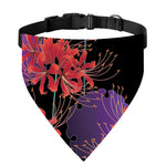 Red Japanese Amaryllis Pattern Print Over The Collar Dog Bandana