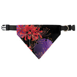 Red Japanese Amaryllis Pattern Print Over The Collar Dog Bandana