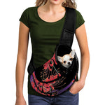 Red Japanese Amaryllis Pattern Print Pet Sling Carrier