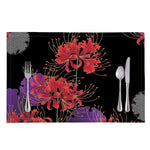 Red Japanese Amaryllis Pattern Print Placemat