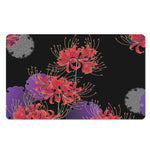 Red Japanese Amaryllis Pattern Print Polyester Doormat