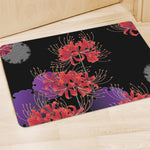 Red Japanese Amaryllis Pattern Print Polyester Doormat