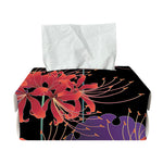 Red Japanese Amaryllis Pattern Print Rectangle Tissue Box Cover