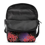 Red Japanese Amaryllis Pattern Print Rectangular Crossbody Bag