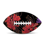 Red Japanese Amaryllis Pattern Print Rugby Ball