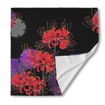 Red Japanese Amaryllis Pattern Print Silk Bandana